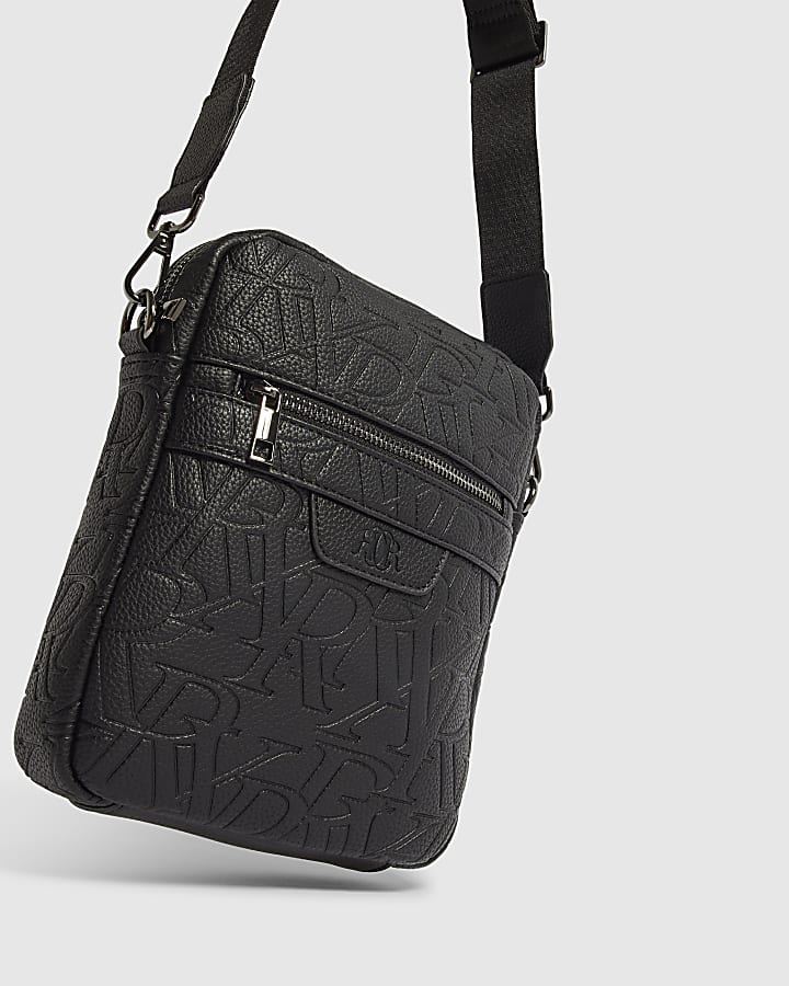 Black RI Monogram Crossbody Bag