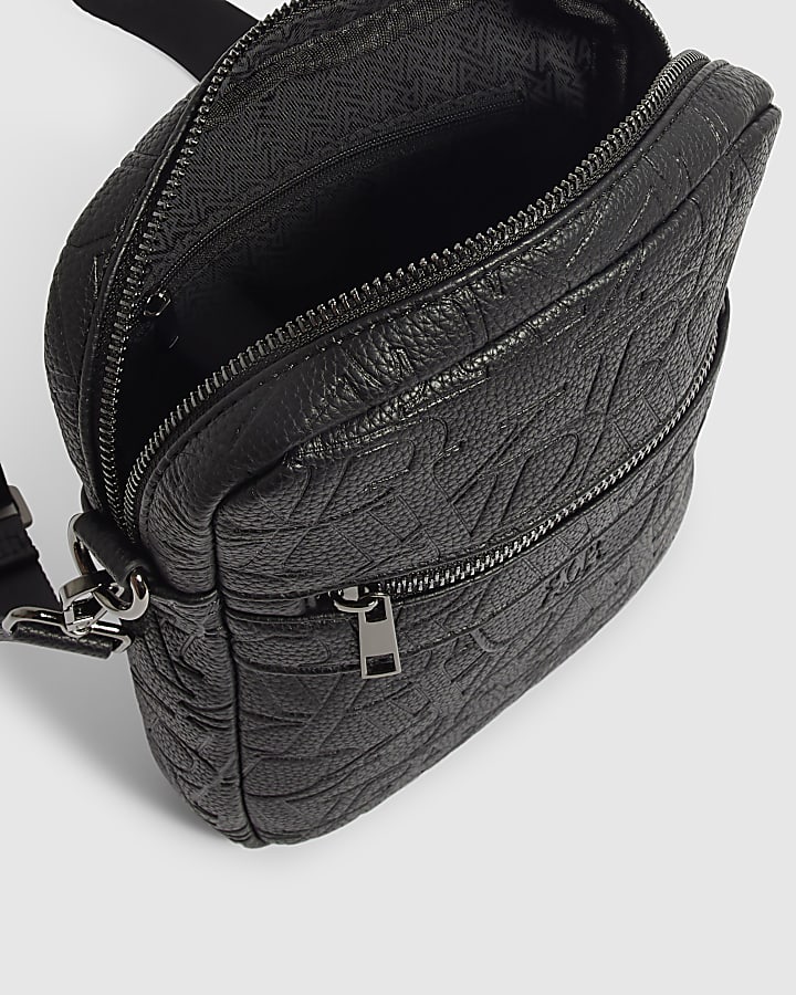 Black RI Monogram Crossbody Bag
