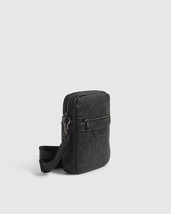 Black RI Monogram Crossbody Bag