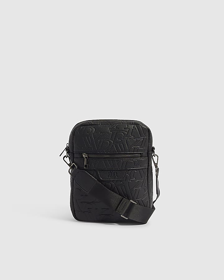 Black RI Monogram Crossbody Bag