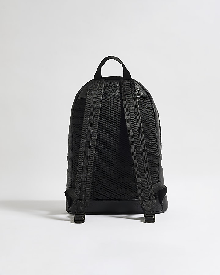 Black Check Embossed Backpack