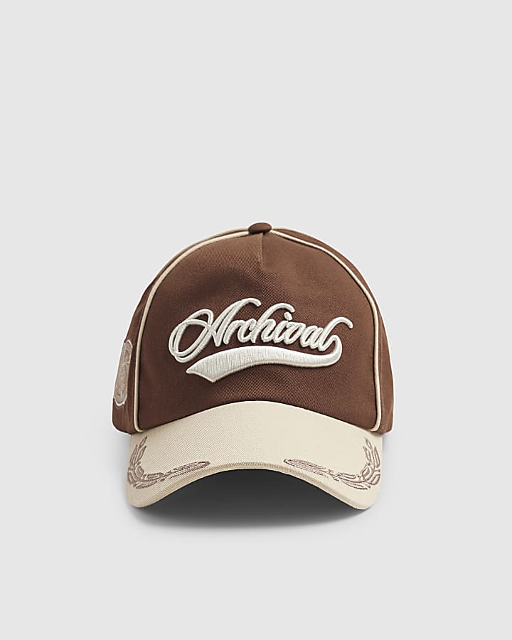 Beige Cotton Archival Collegic Cap