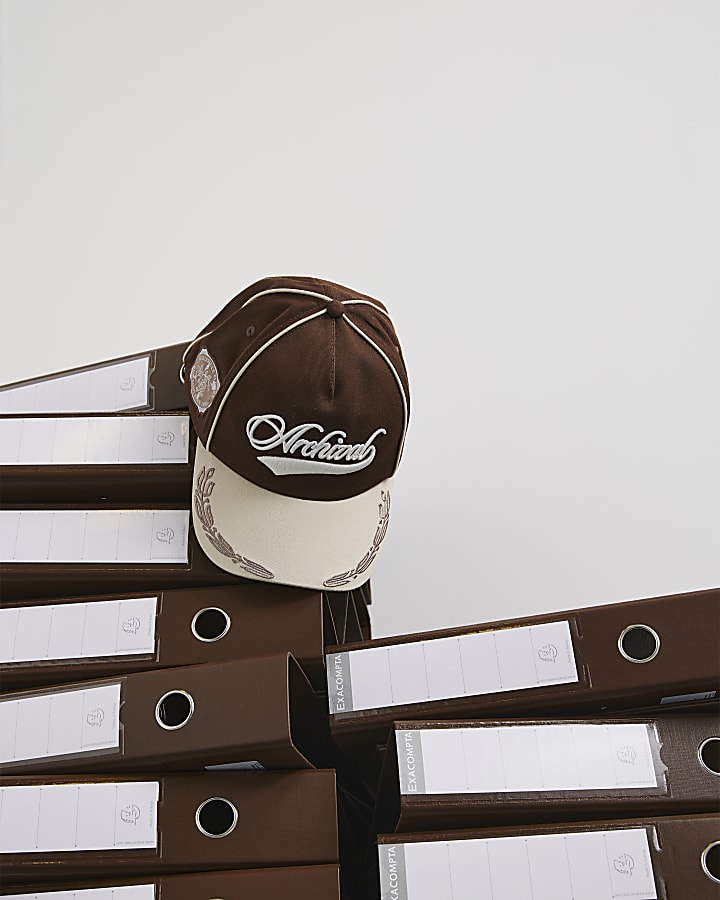 Beige Cotton Archival Collegic Cap