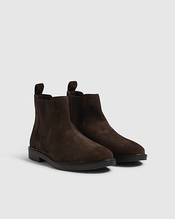 Brown Suede Chelsea Boots