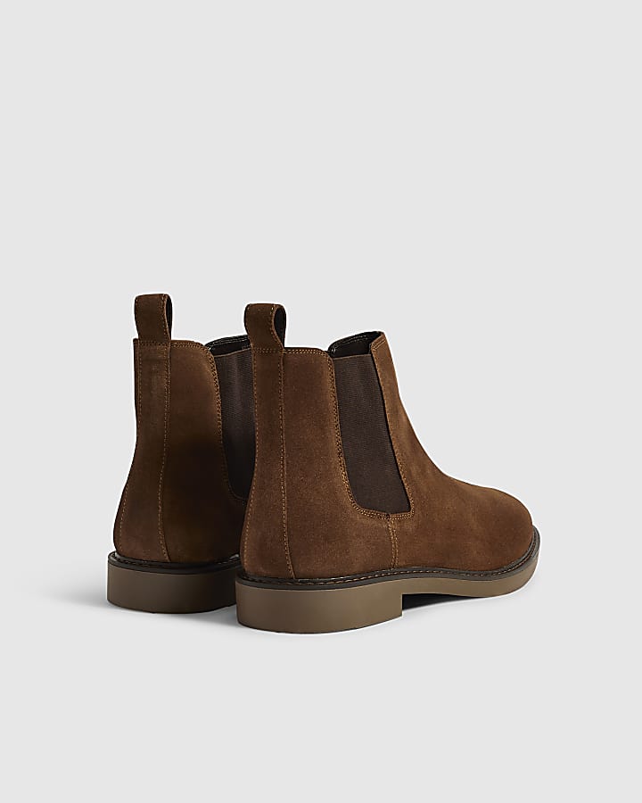 Brown Suede Chelsea Boots