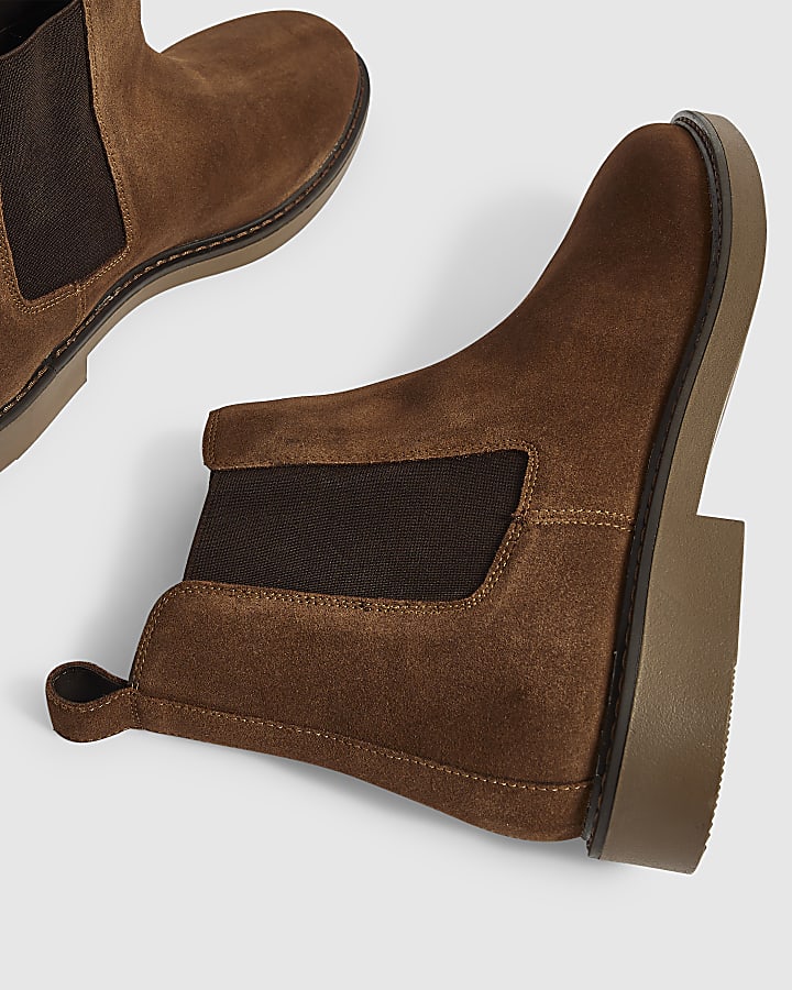 Brown Suede Chelsea Boots