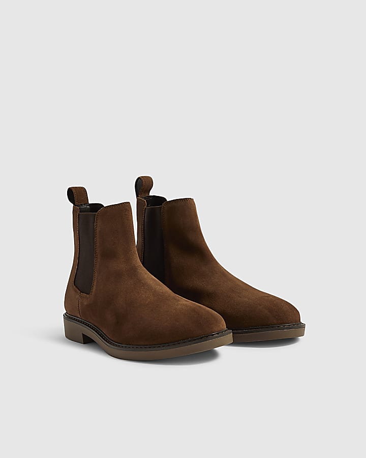 Brown Suede Chelsea Boots