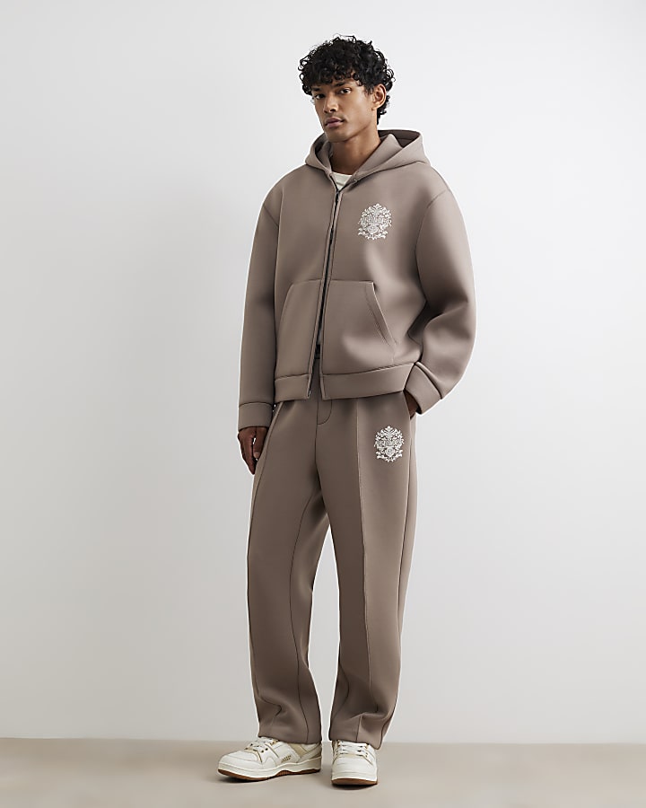 Beige Premium Cotton Baroque Hoodie