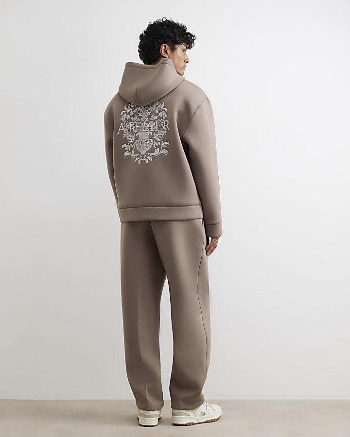 Beige Premium Regular Fit Baroque Joggers