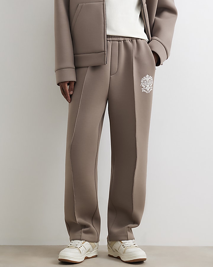 Beige Premium Regular Fit Baroque Joggers