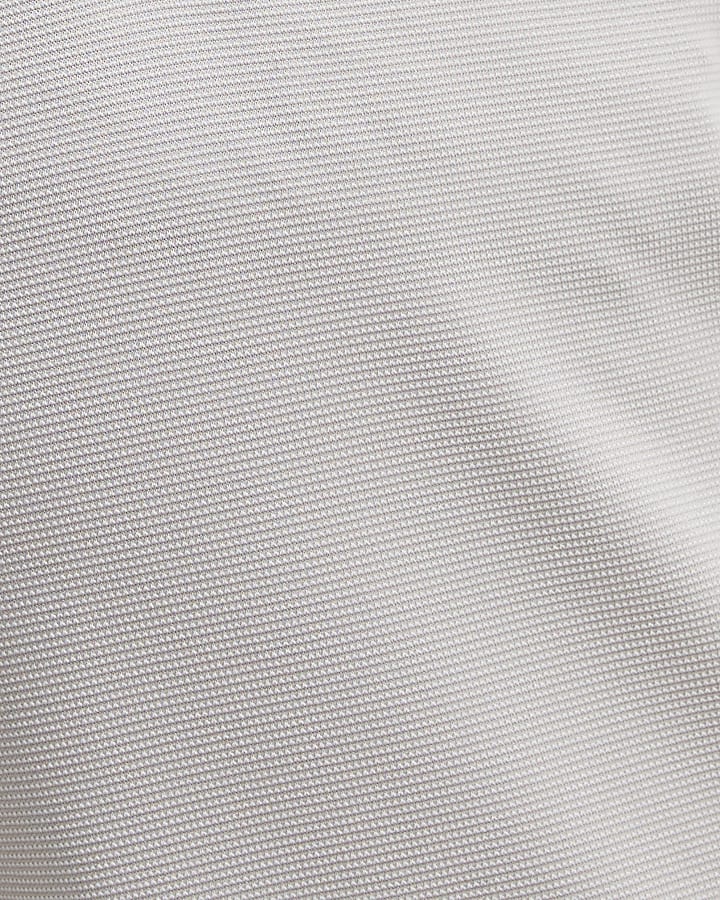 Grey Slim Fit Texture Trousers