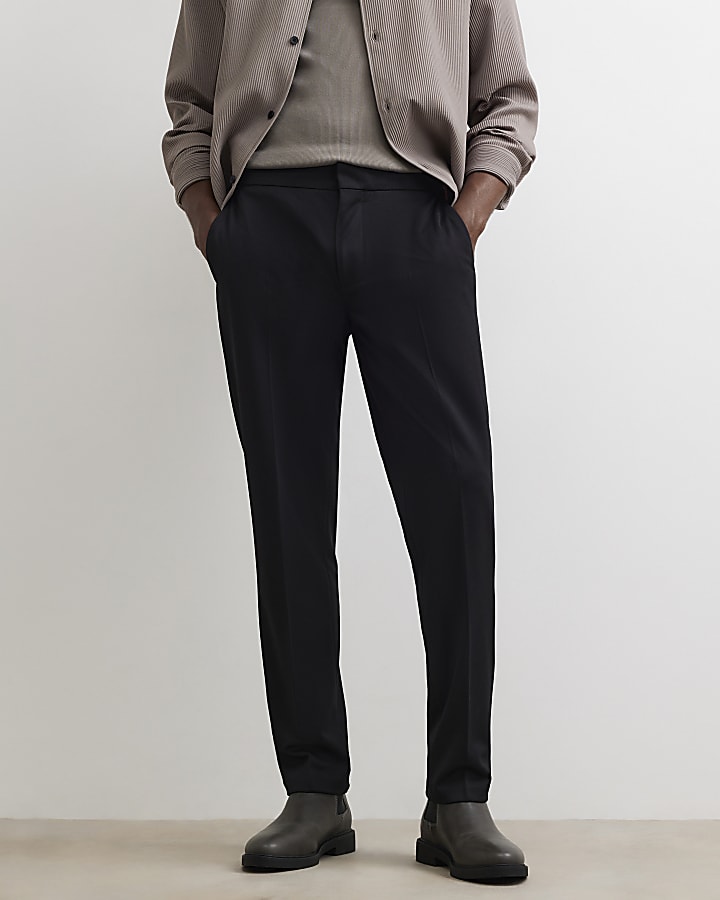 Black Slim Fit Fine Textured Trousers