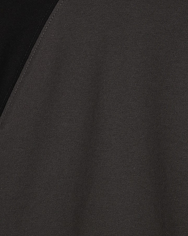 Grey Oversized Fit Raglan Sleeve T-Shirt