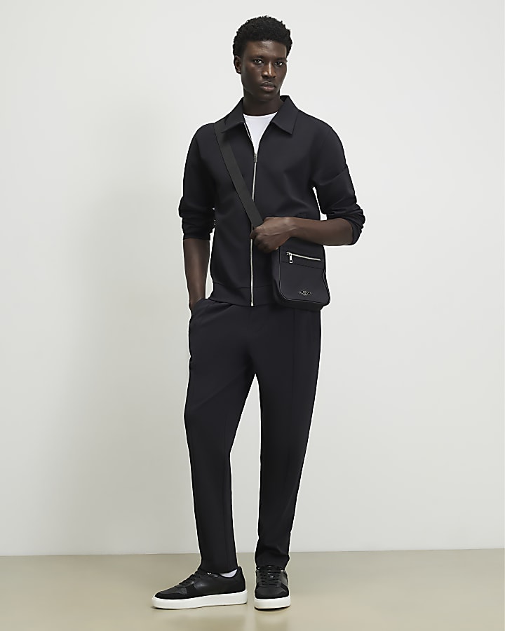 Navy Slim Fit Cotton Long Sleeve Shacket