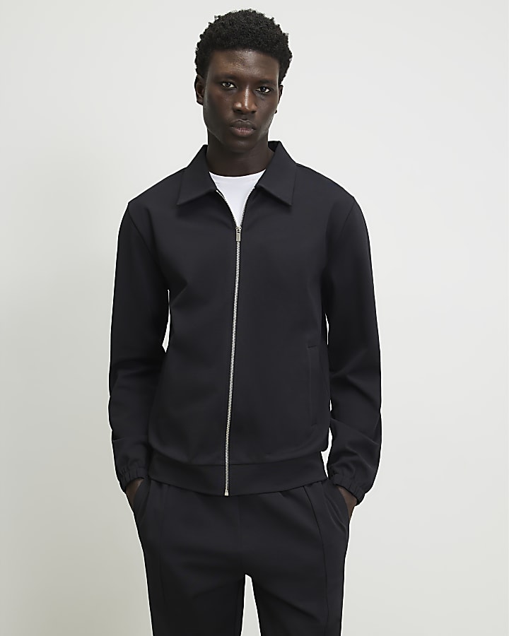 Navy Slim Fit Cotton Long Sleeve Shacket