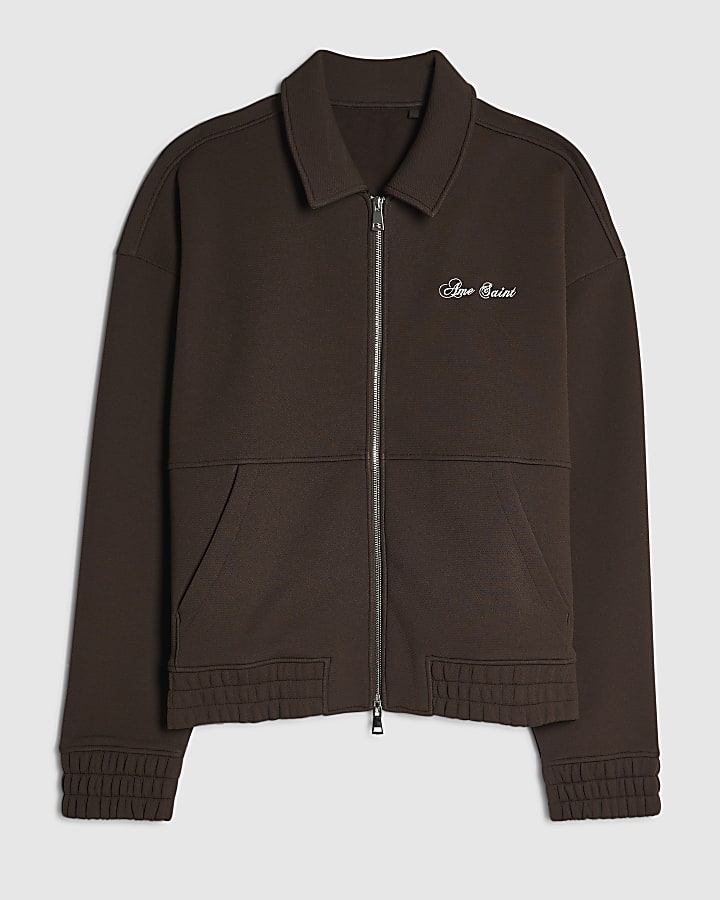 Brown Premium Regular Fit Harrington Jacket