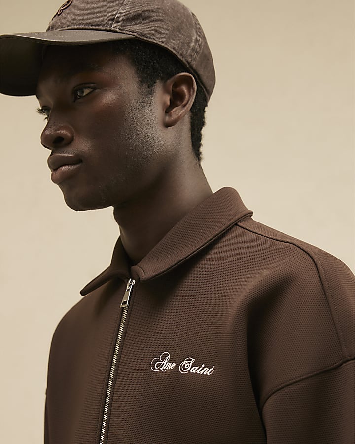 Brown Premium Regular Fit Harrington Jacket