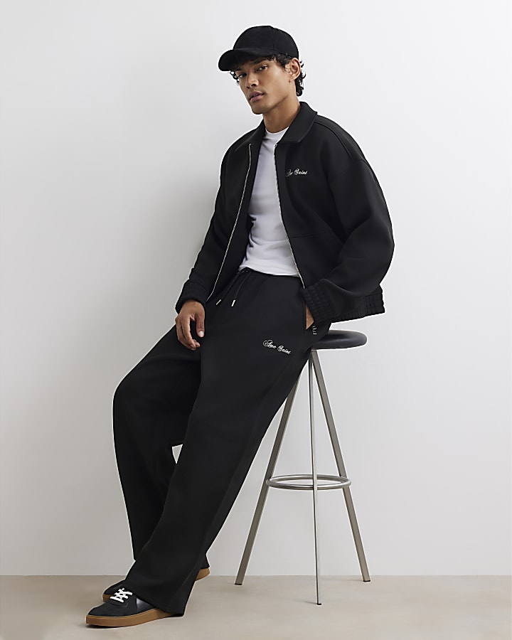 Black Premium Ame Saint Wide Leg Joggers