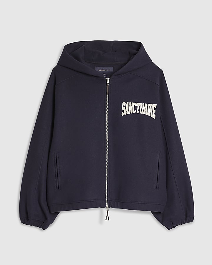 Navy Oversized Fit Sanctuaire Hoodie