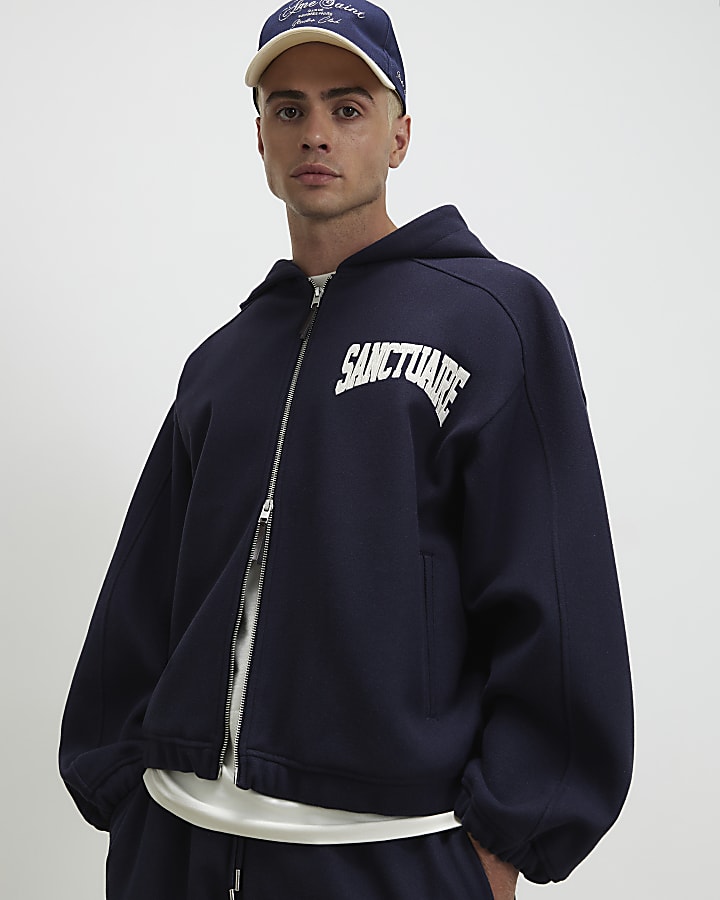 Navy Oversized Fit Sanctuaire Hoodie