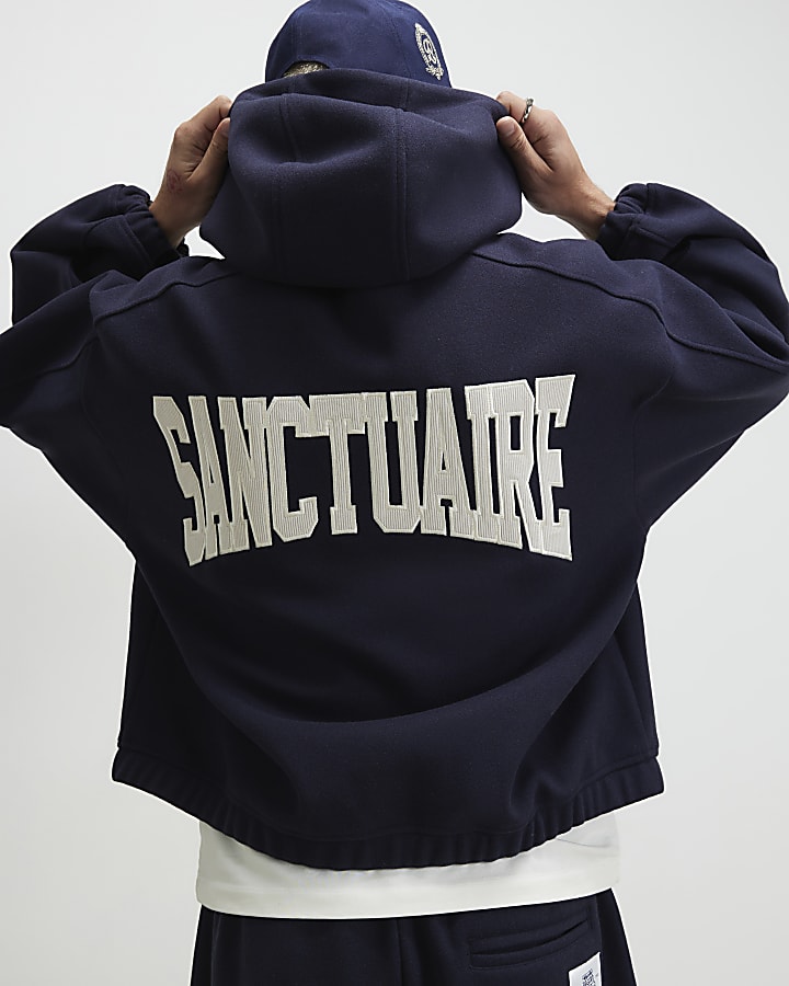 Navy Oversized Fit Sanctuaire Hoodie