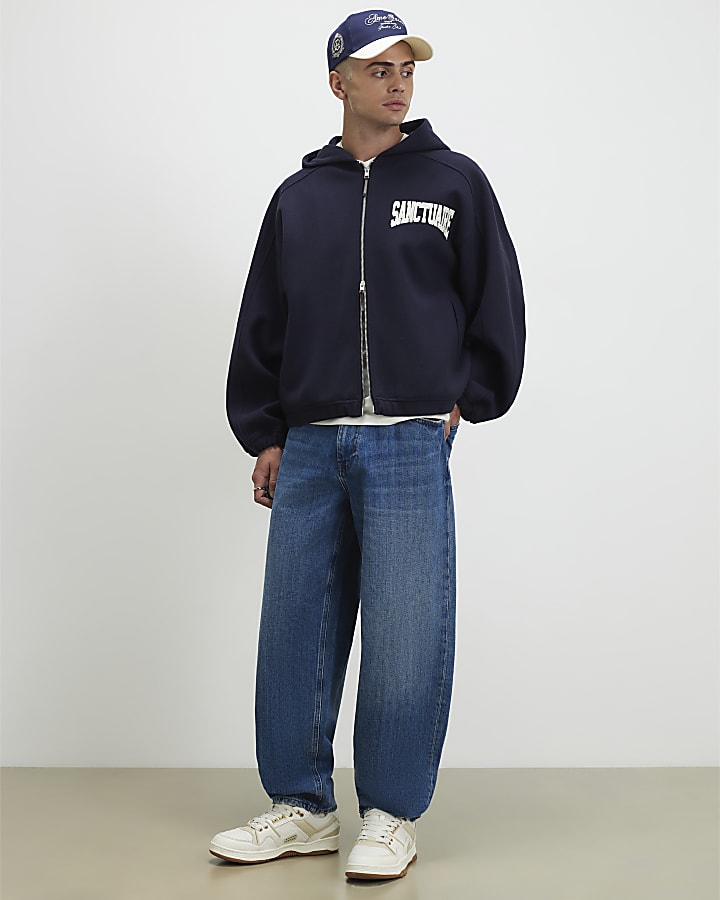 Navy Oversized Fit Sanctuaire Hoodie