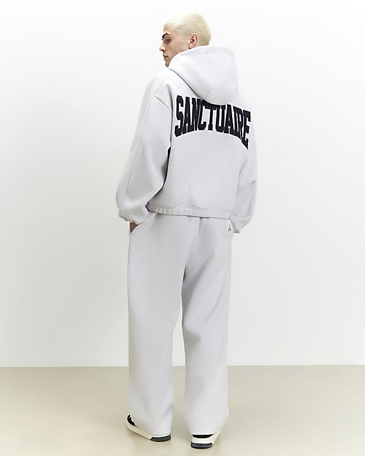 Grey Sanctuaire Badge Wide Leg Joggers
