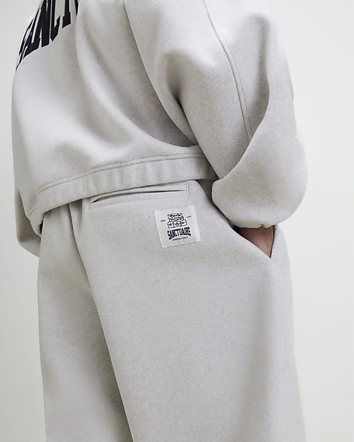 Grey Sanctuaire Badge Wide Leg Joggers