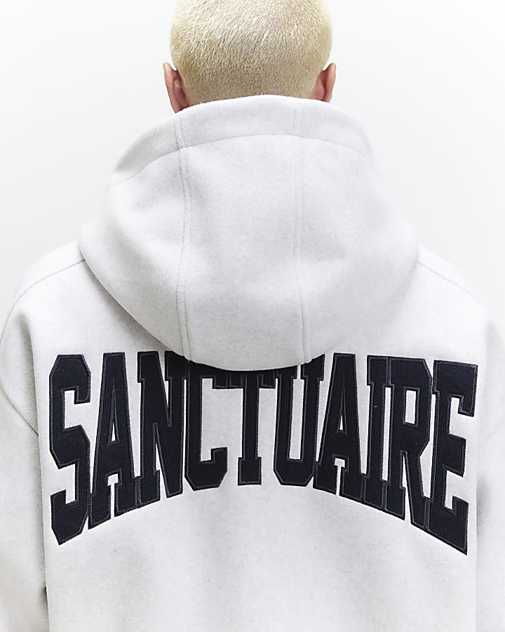 Grey Oversized Fit Sanctuaire Hoodie
