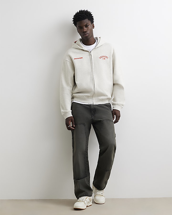 Grey Cotton Shirohebi Snake Hoodie
