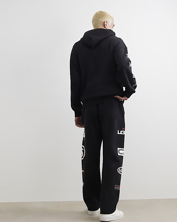 Black Cotton Motion Sportswear Joggers