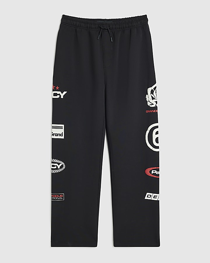 Black Cotton Motion Sportswear Joggers