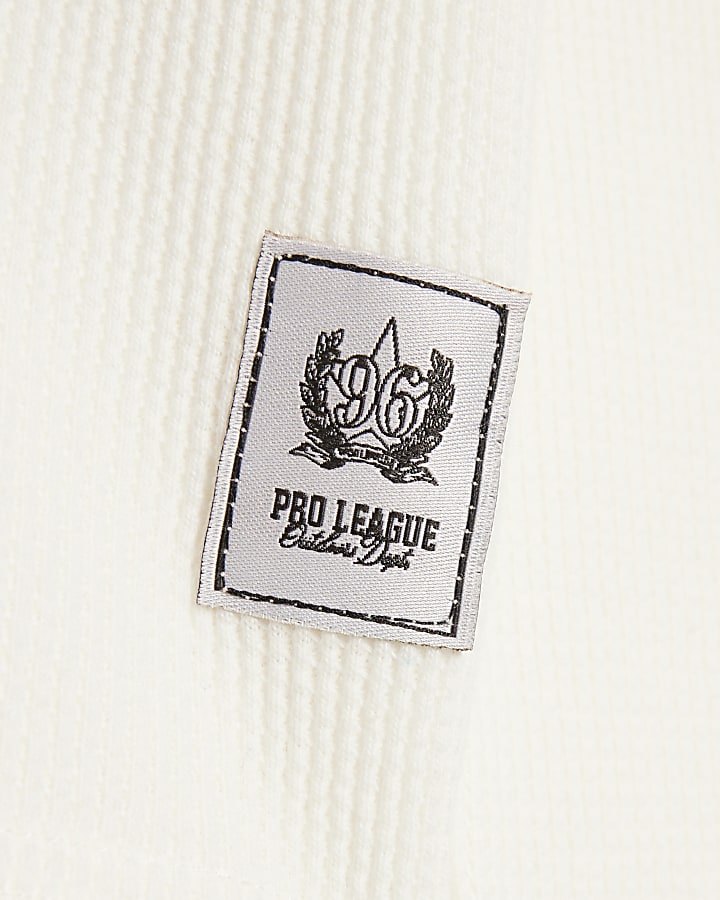 White Oversized Fit Waffle Textured T-Shirt