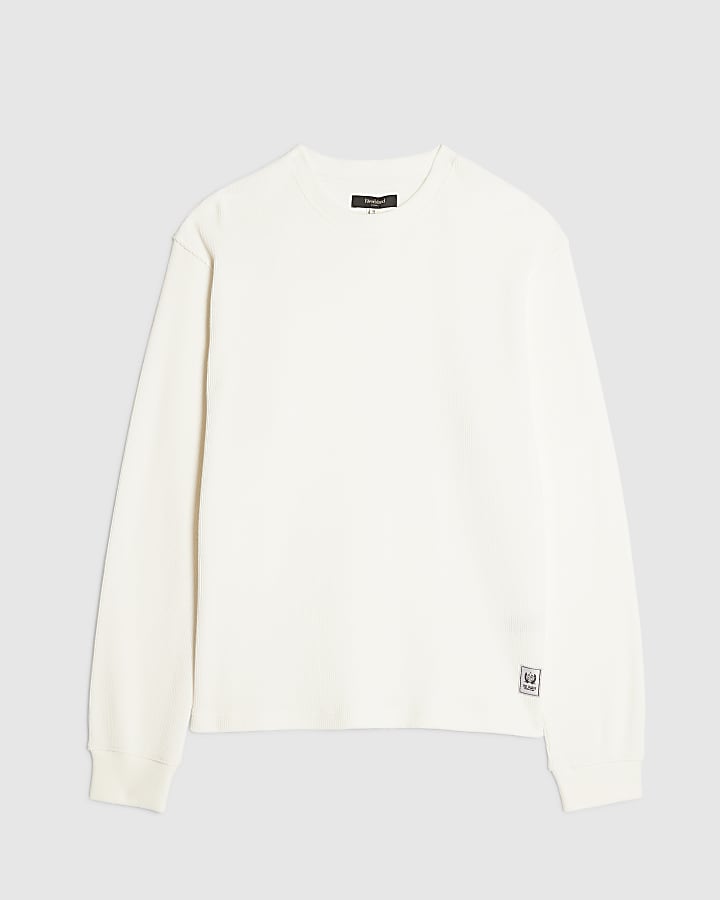 White Oversized Fit Waffle Textured T-Shirt