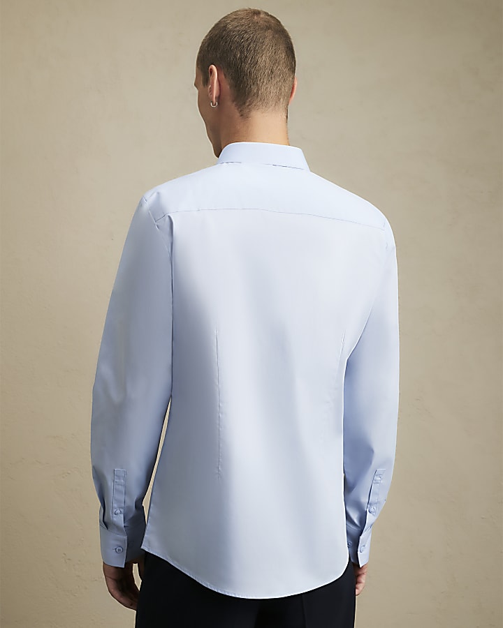Blue Slim Fit Cotton Shirt
