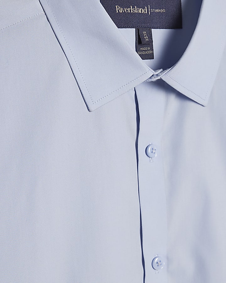 Blue Slim Fit Cotton Shirt