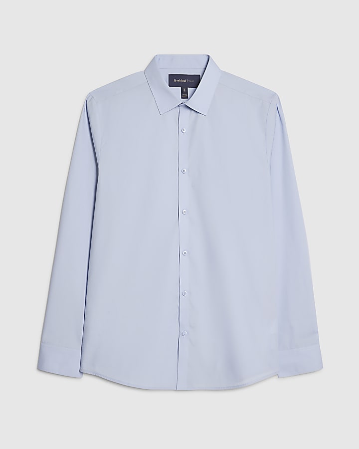 Blue Slim Fit Cotton Shirt