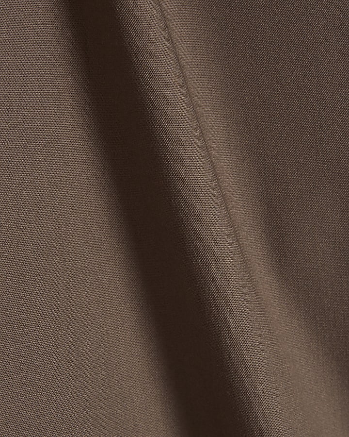 Brown Slim Fit Cotton Shirt