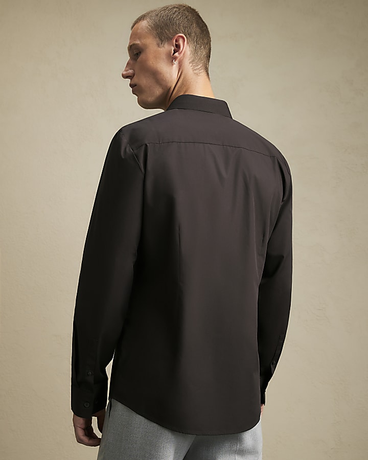 Brown Slim Fit Cotton Shirt