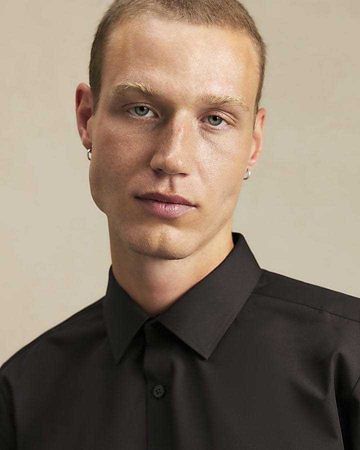 Brown Slim Fit Cotton Shirt