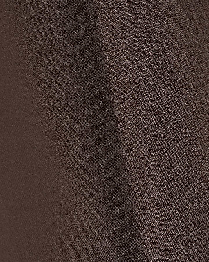 Brown Skinny Fit Suit Trousers
