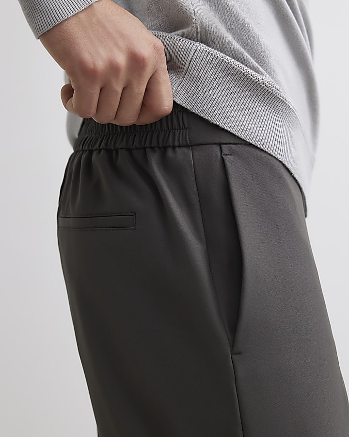 Grey Skinny Fit Comfort Suit Trousers