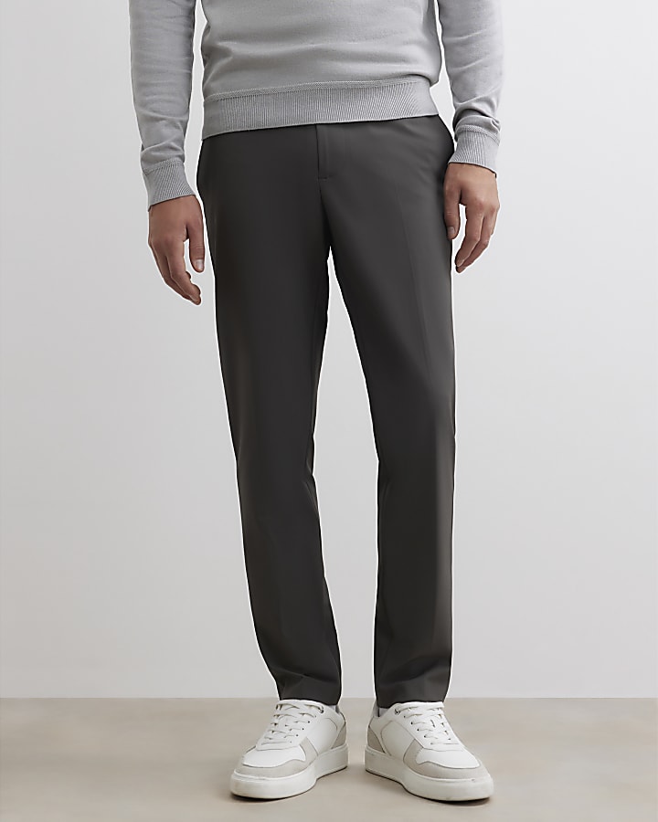 Grey Skinny Fit Comfort Suit Trousers