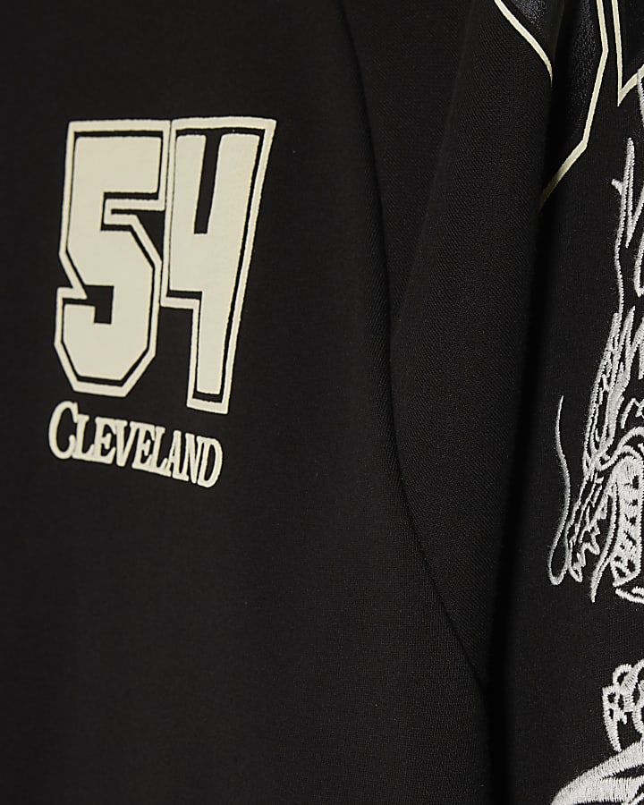Black Oversized Fit 54 Cleveland Sweatshirt