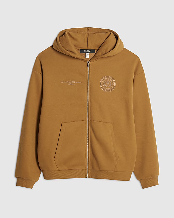 Yellow Oversized Fit Paris Crest Hoodie