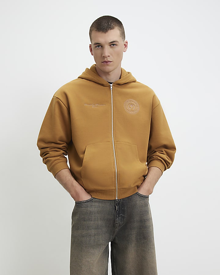 Yellow Oversized Fit Paris Crest Hoodie