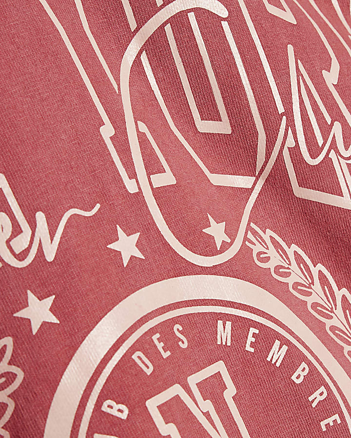 Red Oversized Fit Cotton New York T-Shirt