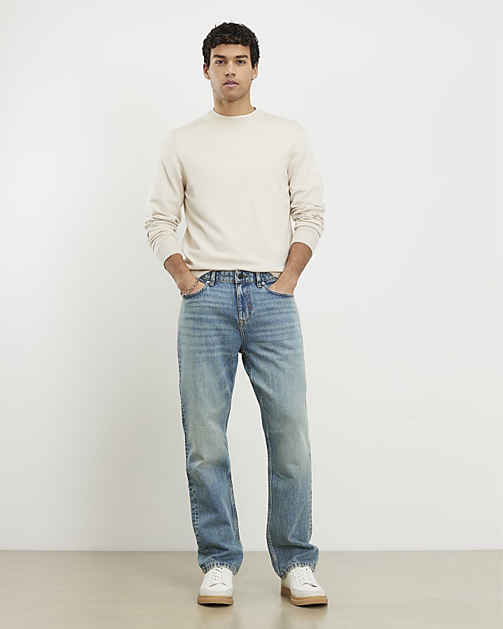 Cream Slim Fit Sweatshirt