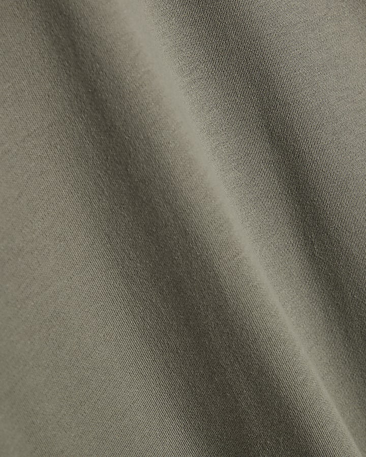 Khaki Slim Fit Cotton Blend T-Shirt