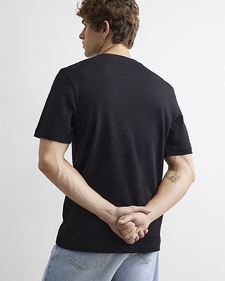 Black Slim Fit Cotton T-Shirt